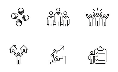 Fototapeta premium Vector depicting collaboration and teamwork with symbolic icons