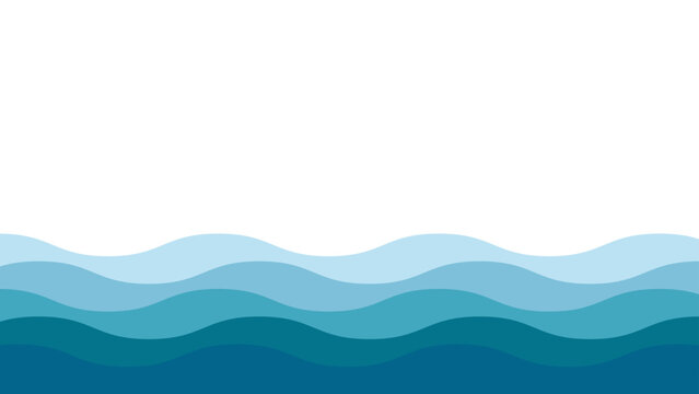 Cartoon waves on transparent background. Design of a water concept. Vector illustration