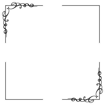 Simple ornamental corner border with delicate swirl lines