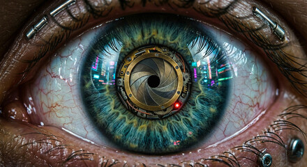 Human Eye with Mechanical Camera Shutter Iris Pupil Lens © sxcd