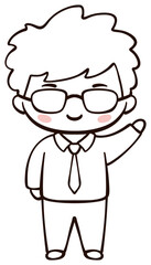 Obraz premium Character teacher with pointer Sticker