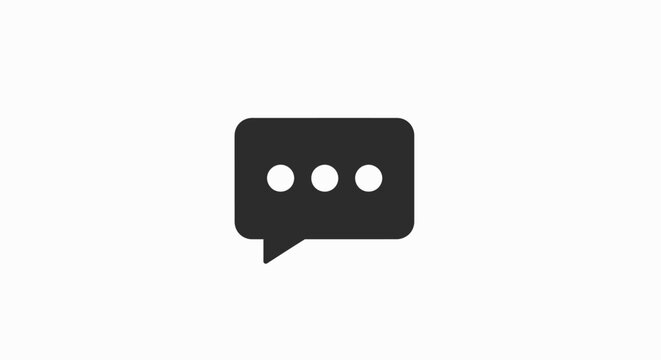 Black speech bubble icon representing communication chat dialogue and message