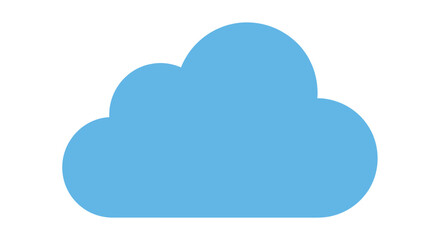 Blue cloud icon isolated on white background for design elements