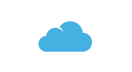 Fototapeta premium Blue cloud icon isolated on white background for digital concepts