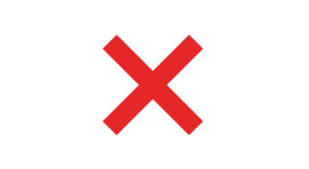 Obraz premium Bold red x symbol on white background for various visual communication uses