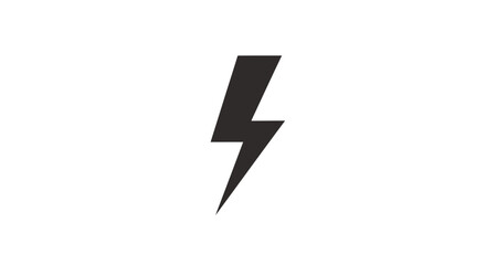 Obraz premium Black lightning bolt symbol against a white background for design elements