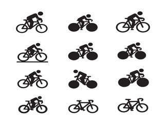 Naklejka premium Professional cyclist silhouette in sleek competitive racing pose