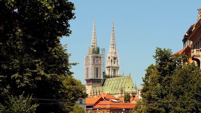 Zagreb Cathedral on Kaptol is a Roman Catholic, tallest building in Croatia. It is dedicated to Assumption of Mary and to kings Saint Stephen and Saint Ladislaus. It is typically Gothic.
