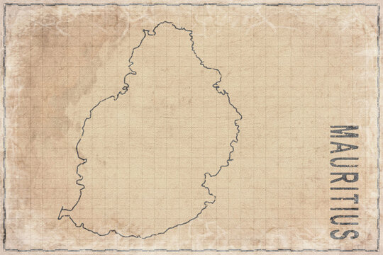 Antique Map of Mauritius on Aged Paper