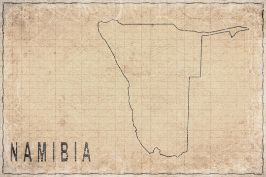 Antique Map of Namibia on Aged Paper