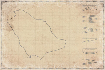 Fototapeta premium Antique Map of Rwanda on Aged Paper