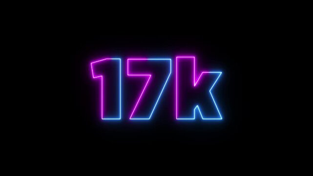 99 K Electric lighting text with animation on black background, 99K subscribers thank you text font with light. Luminous and shimmering haze inside the letters of the text 99K 4k