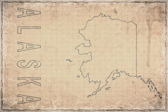 Antique Map of Alaska on Aged Paper