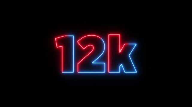 43k text font with neon effect,43k followers, Thank You, social sites post. Thank you followers congratulation.neon, signs, year,