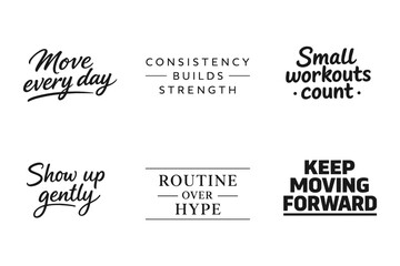 Fototapeta premium Motivational fitness quotes collection for daily inspiration and consistency
