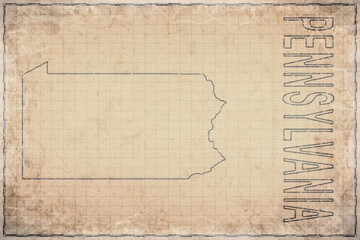 Antique Map of Pennsylvania on Aged Paper