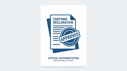 Fototapeta premium Customs Declaration Document Approved Official Stamp Icon. Vector Illustration. EPS Editable