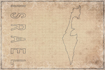 Antique Map of Israel on Aged Paper