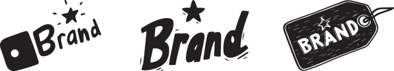 A creative branding concept with various logo designs and typography vector silhouette © Nazia