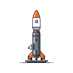 Obraz premium Small launch vehicle icon, electron style rocket, flat vector illustration of commercial space access