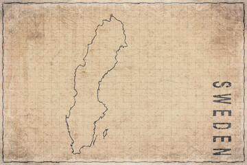 Antique Map of Sweden on Aged Paper