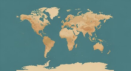 Fototapeta premium world map illustration, earth continents, geography background