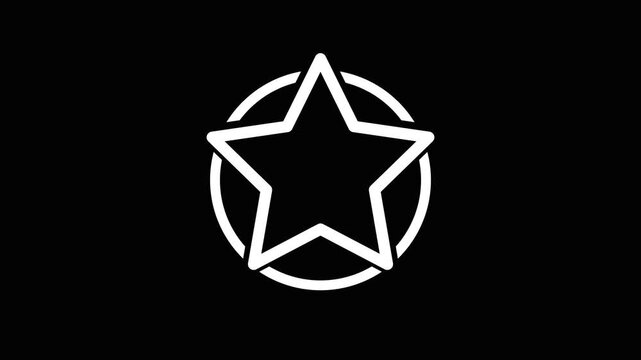 Stylized star symbol animation transparent background, modern graphic element design concept