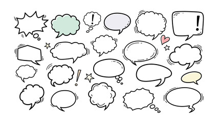 Fototapeta premium Expressive Bubbles: A collection of diverse speech bubbles, each ready to convey thoughts, ideas, and emotions, providing a visual language for communication and expression.
