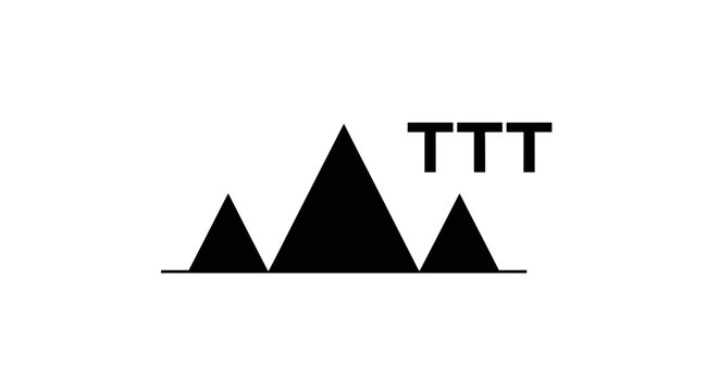 Three Black Triangles with TTT Lettering.