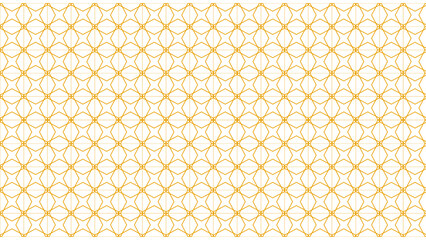 Islamic Circular Arabesque Pattern Animation: Seamless Loop of Golden Interlocking Geometric Mesh on White Background for Ramadan, Eid, and Middle Eastern Wedding Stationery Design.