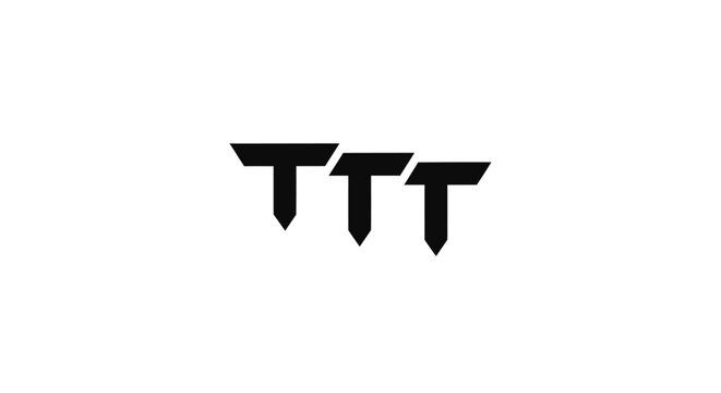 Black TTT Lettering Typography Design Element.