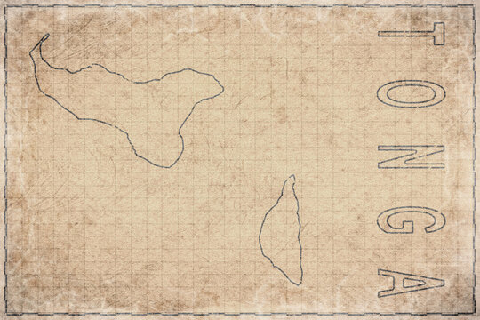 Antique Map of Tonga on Aged Paper