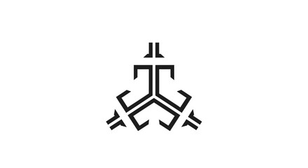 Obraz premium Black and white abstract symbol logo.