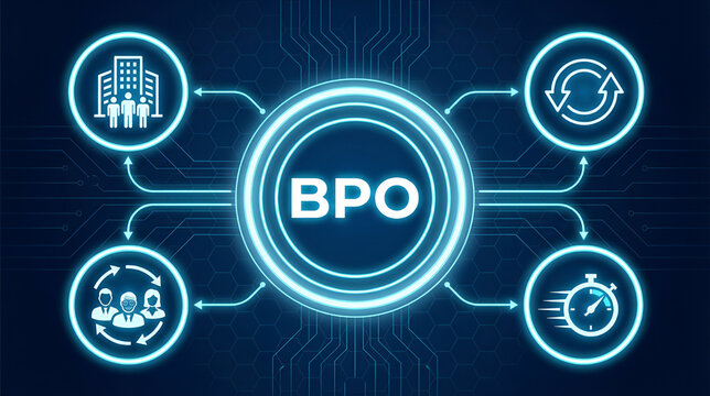 BPO Business process outsourcing concept for cost reduction and reduce time. New BPO