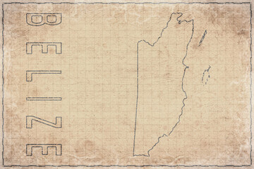 Antique Map of Belize on Aged Paper