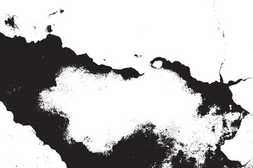 Heavy grunge wall texture, peeling paint effect represented in black and white vector background.
