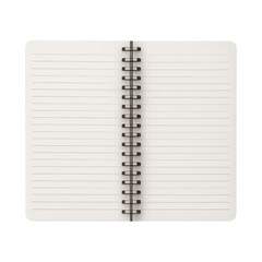 PNG Open spiral notebook with lines.