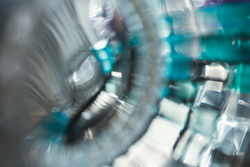 Light leak abstract technological background from defocused flare and glare bokeh effect. Sunlight blurred overlay texture for modern presentation.