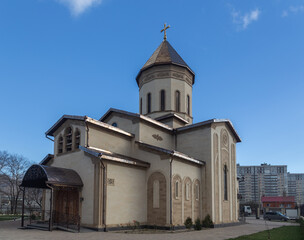 Fototapeta premium Church of St. Nina, Equal-to-the-Apostles, Enlightener of Georgia, Novorossiysk, Russia, 17.12.2025