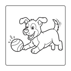 Obraz premium Easy Cute Dog Coloring Page