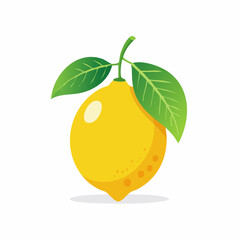 Zesty Lemon Delights: A vibrant and fresh illustration of a ripe lemon, complete with green leaves, ready to add a burst of flavor and zest to any culinary creation.