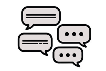 Simple Grey Speech Bubbles Illustration