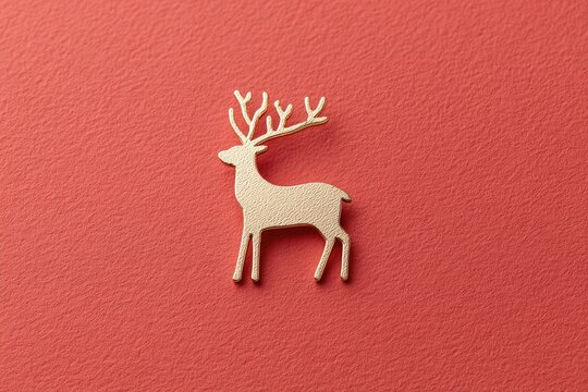 Elegant deer silhouette against vibrant coral background adds ch