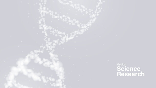 DNA Double Helix Structure Science Research Concept Background. Biotechnology DNA molecule in low poly wireframe style.