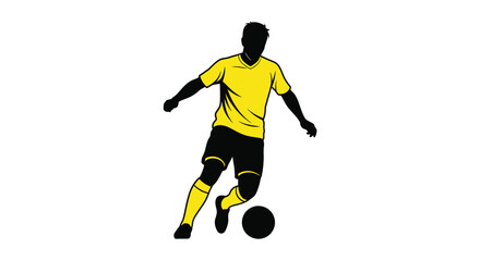Soccer player in action dynamic pose vibrant color scheme silhouette © mst