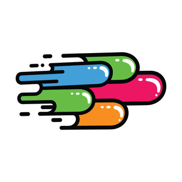 Multicolored cartoon hands stacked together in a symbol of unity and teamwork from a straightforward viewpoint