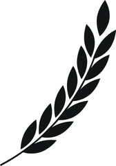 Fototapeta premium Spikelet black symbol. Organic farm agriculture icon