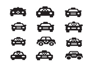 Professional taxi cab silhouette collection for metropolitan travel concepts © Saad