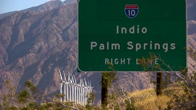 Windmills in the palm springs desert