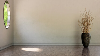 Fototapeta premium Large luxury modern bright interiors Living room mockup illustration 3D rendering Digitally Generated Image